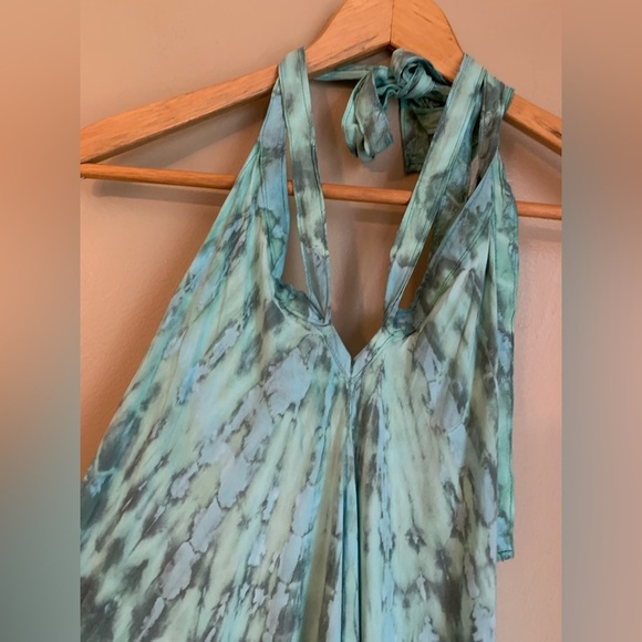 Nectar creations tie dye halter dress resort wear vacation beach handkerchief - Picture 3 of 8